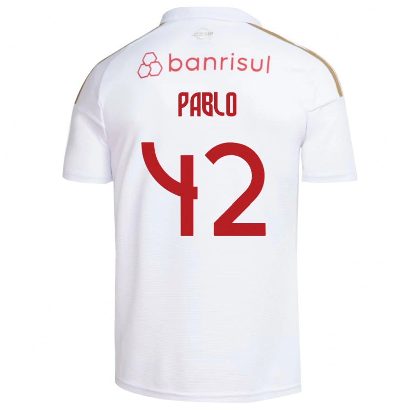 Danxen Uomo Maglia Pablo #42 Bianco Rosso Kit Gara Away 2026/27 Maglietta