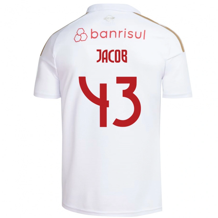 Danxen Uomo Maglia Bernardo Jacob #43 Bianco Rosso Kit Gara Away 2026/27 Maglietta