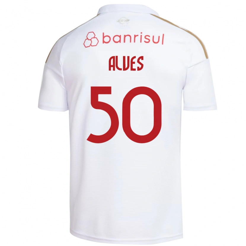 Danxen Uomo Maglia Kauan Alves #50 Bianco Rosso Kit Gara Away 2026/27 Maglietta