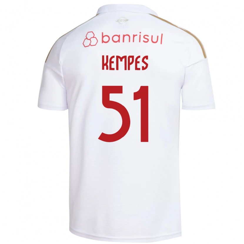 Danxen Uomo Maglia João Gabriel Kempes Gonçalves #51 Bianco Rosso Kit Gara Away 2026/27 Maglietta
