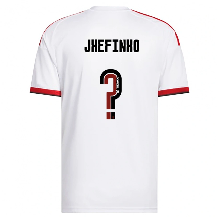Danxen Uomo Maglia Jheferson Vinicius Medino Rufino #0 Bianco Rosso Nero Kit Gara Away 2026/27 Maglietta