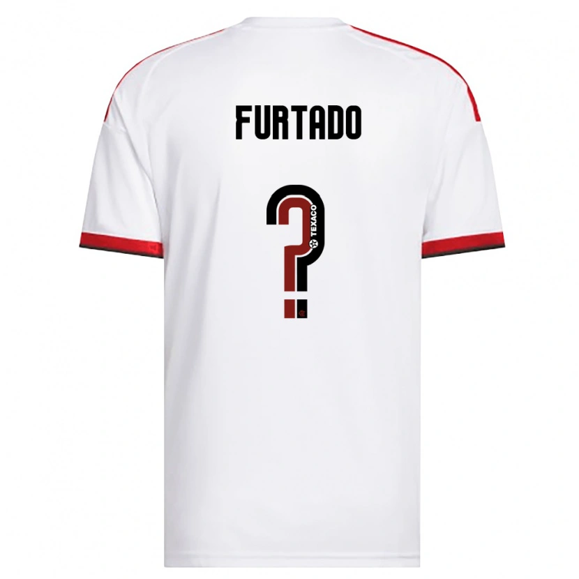 Danxen Uomo Maglia Lucas Furtado #0 Bianco Rosso Nero Kit Gara Away 2026/27 Maglietta