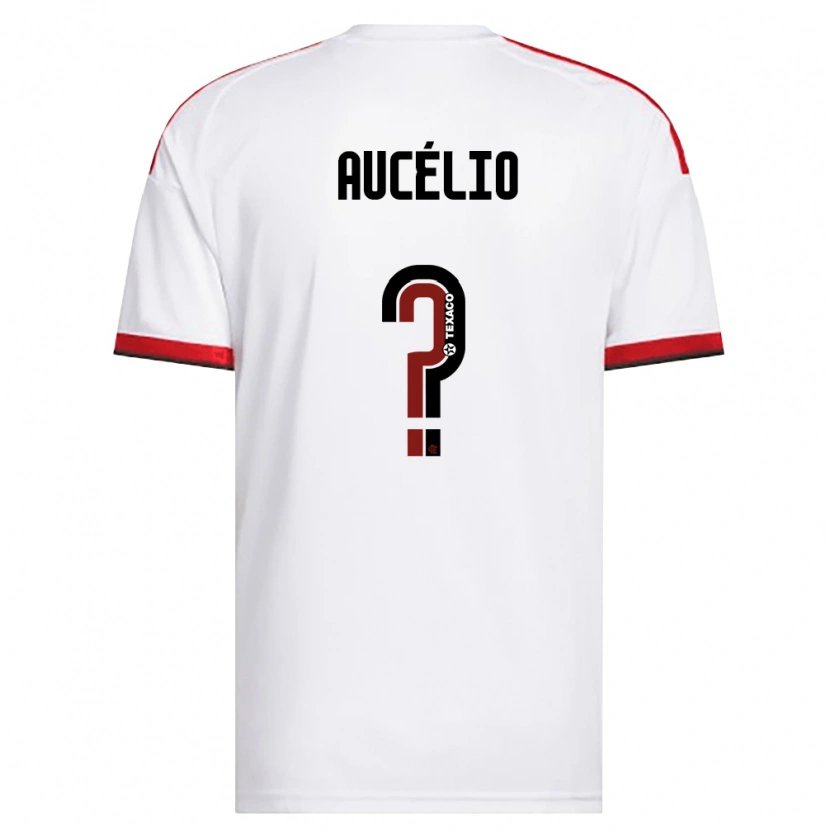 Danxen Uomo Maglia Luis Aucélio #0 Bianco Rosso Nero Kit Gara Away 2026/27 Maglietta