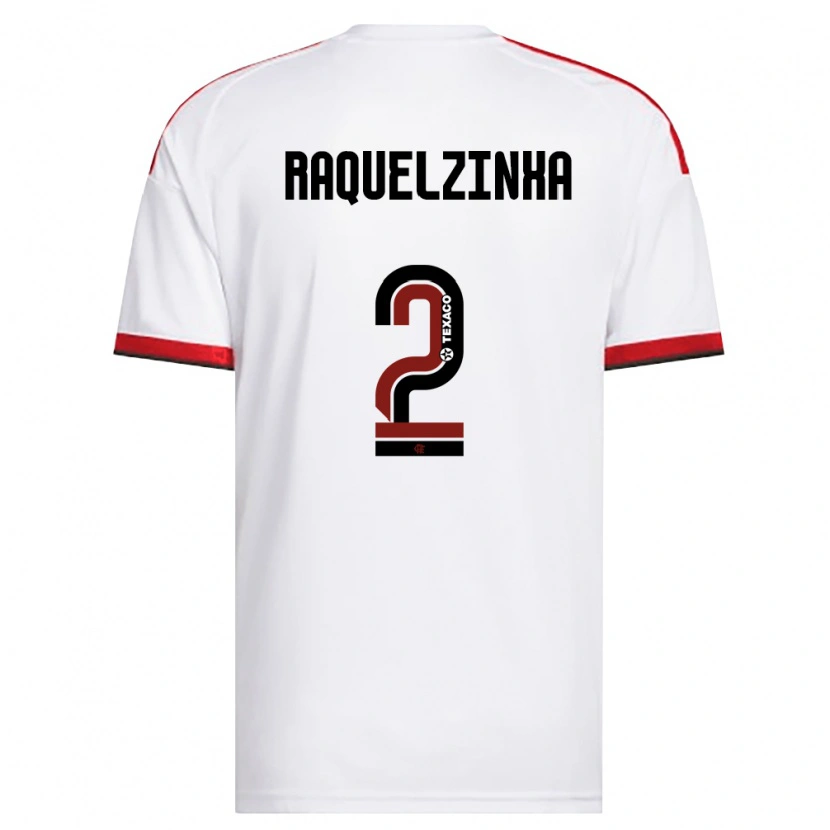 Danxen Uomo Maglia Raquelzinha #2 Bianco Rosso Nero Kit Gara Away 2026/27 Maglietta