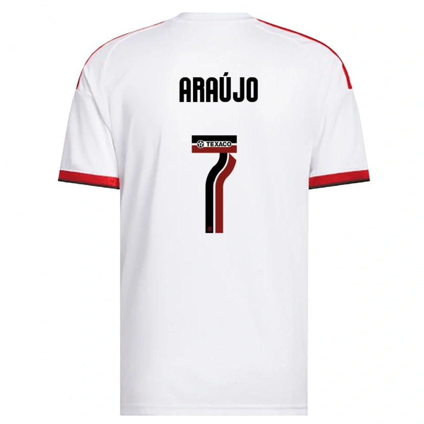 Danxen Uomo Maglia Luiz Araújo #7 Bianco Rosso Nero Kit Gara Away 2026/27 Maglietta