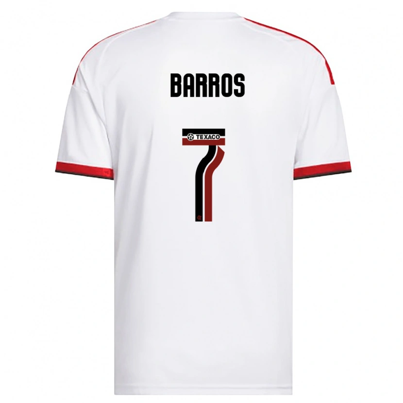 Danxen Uomo Maglia Rafa Barros #7 Bianco Rosso Nero Kit Gara Away 2026/27 Maglietta