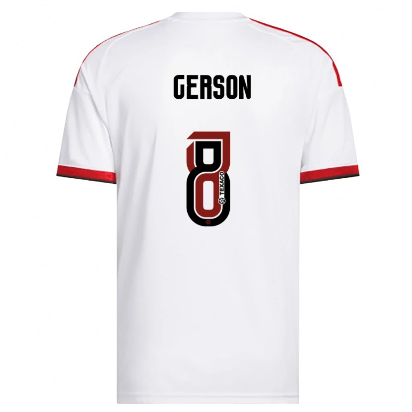 Danxen Uomo Maglia Gerson #8 Bianco Rosso Nero Kit Gara Away 2026/27 Maglietta