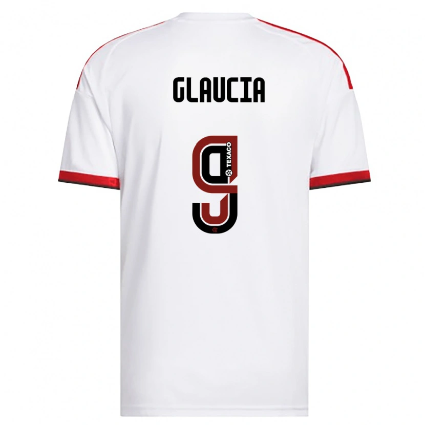 Danxen Uomo Maglia Glaucia #9 Bianco Rosso Nero Kit Gara Away 2026/27 Maglietta
