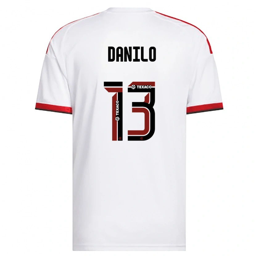 Danxen Uomo Maglia Danilo Luiz Da Silva #13 Bianco Rosso Nero Kit Gara Away 2026/27 Maglietta