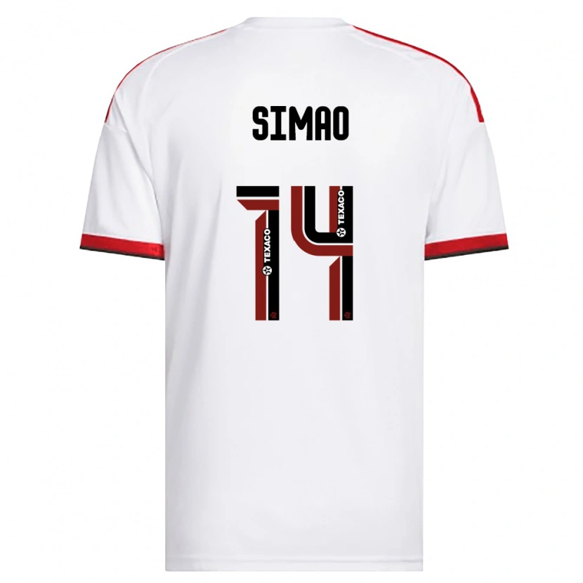 Danxen Uomo Maglia Samhia Simao #14 Bianco Rosso Nero Kit Gara Away 2026/27 Maglietta