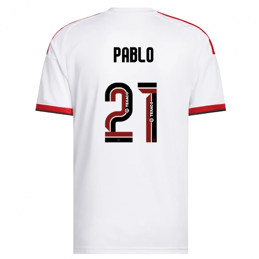 Danxen Uomo Maglia Pablo #21 Bianco Rosso Nero Kit Gara Away 2026/27 Maglietta
