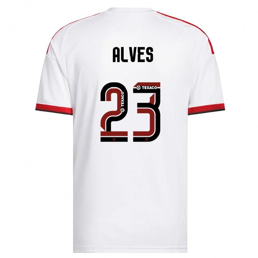 Danxen Uomo Maglia Karol Alves #23 Bianco Rosso Nero Kit Gara Away 2026/27 Maglietta