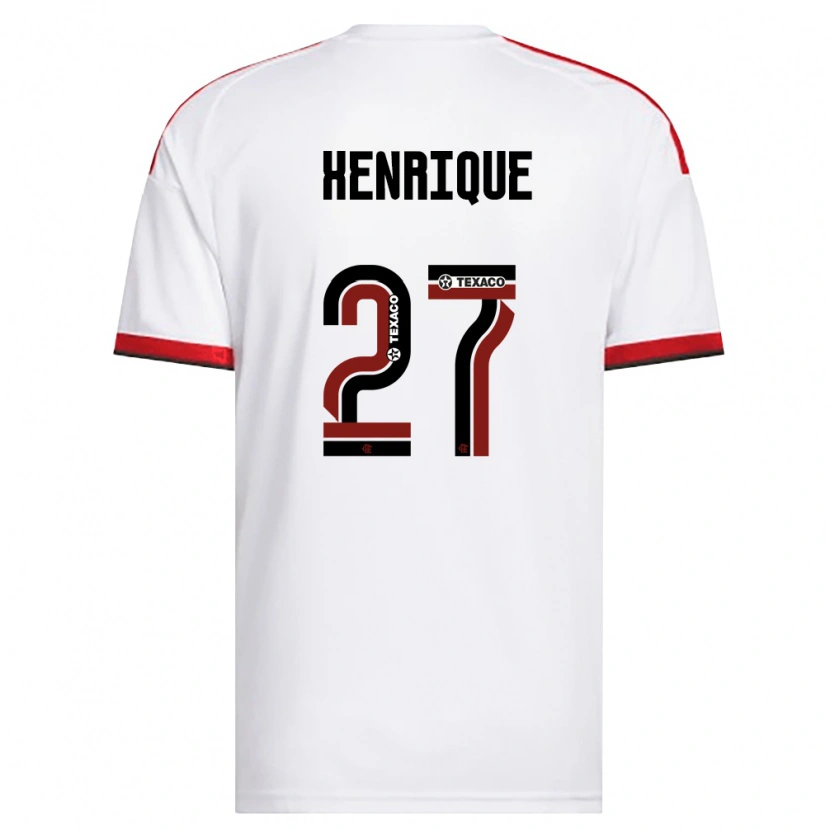 Danxen Uomo Maglia Bruno Henrique #27 Bianco Rosso Nero Kit Gara Away 2026/27 Maglietta