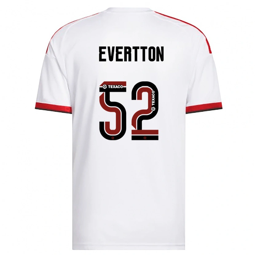 Danxen Uomo Maglia Evertton Araújo #52 Bianco Rosso Nero Kit Gara Away 2026/27 Maglietta