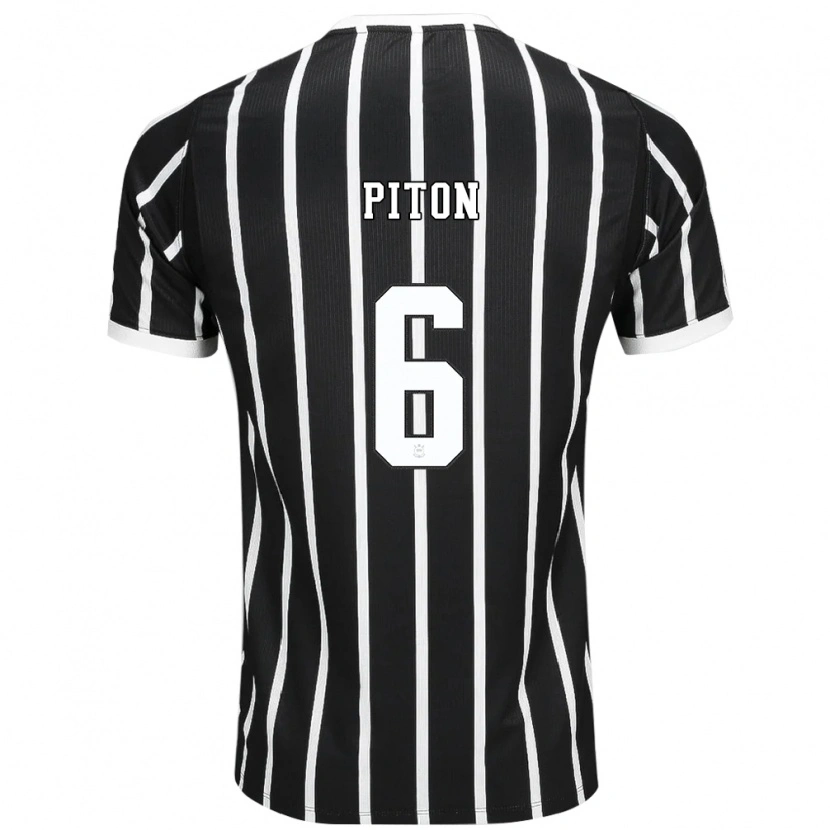 Danxen Uomo Maglia Lucas Piton #6 Nero Bianco Rosso Kit Gara Away 2026/27 Maglietta