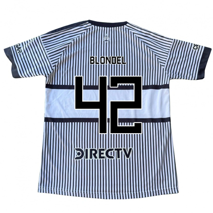 Danxen Uomo Maglia Lucas Blondel #42 Bianco Giallo Nero Kit Gara Away 2026/27 Maglietta