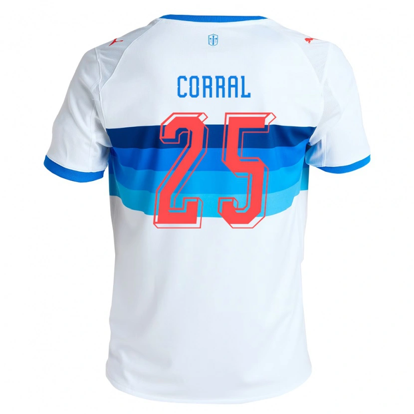Danxen Donna Maglia Diego Corral #25 Bianco Azzurro Kit Gara Home 2026/27 Maglietta
