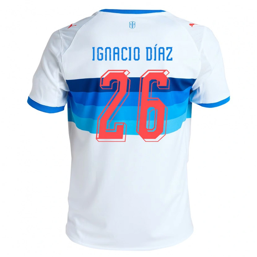 Danxen Donna Maglia Juan Ignacio Díaz #26 Bianco Azzurro Kit Gara Home 2026/27 Maglietta