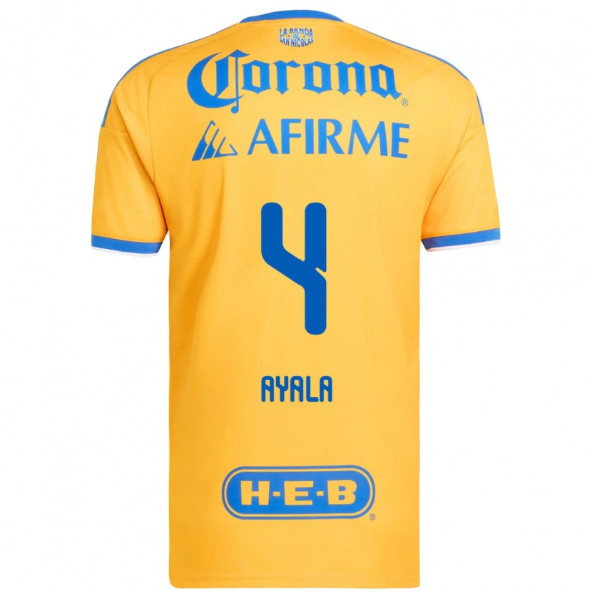 Danxen Donna Maglia Hugo Ayala #4 Giallo Blu Kit Gara Home 2026/27 Maglietta