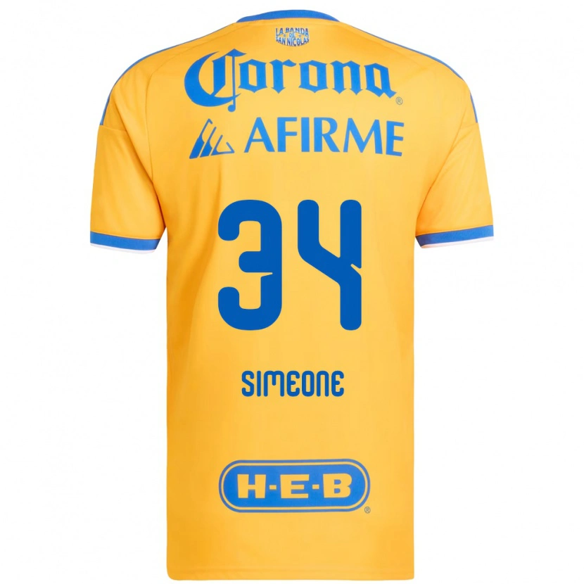 Danxen Donna Maglia Henrique Simeone #34 Giallo Blu Kit Gara Home 2026/27 Maglietta