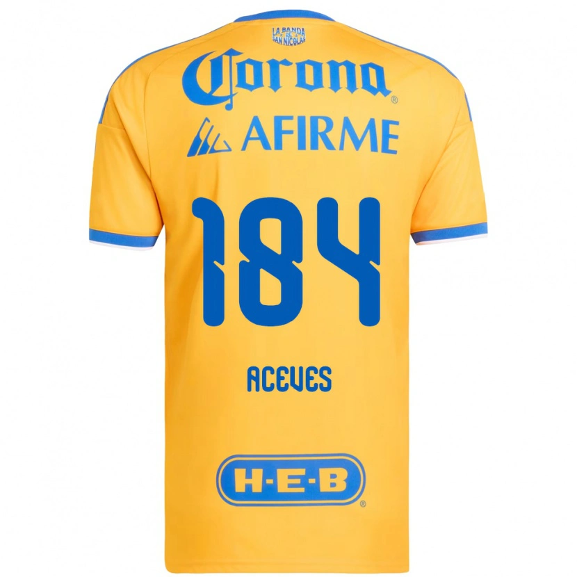 Danxen Donna Maglia Israel Aceves #184 Giallo Blu Kit Gara Home 2026/27 Maglietta