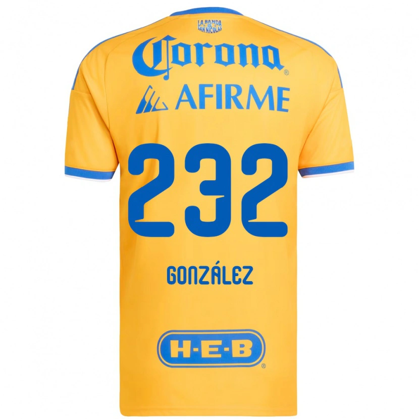 Danxen Donna Maglia César González #232 Giallo Blu Kit Gara Home 2026/27 Maglietta