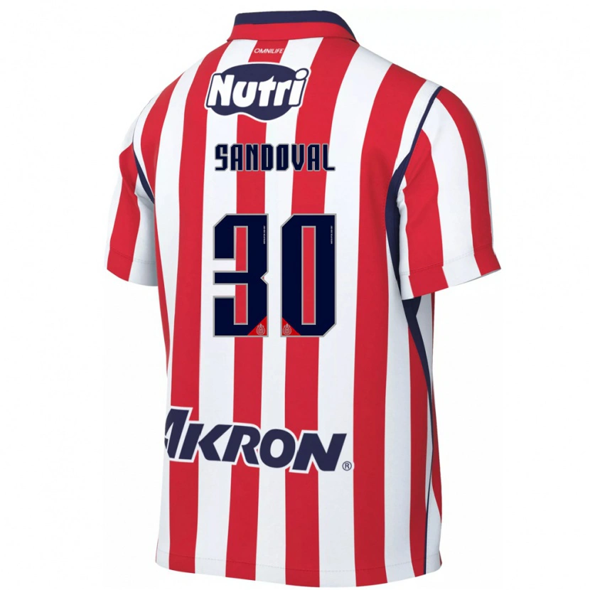 Danxen Donna Maglia Santiago Sandoval #30 Rosso Bianco Kit Gara Home 2026/27 Maglietta