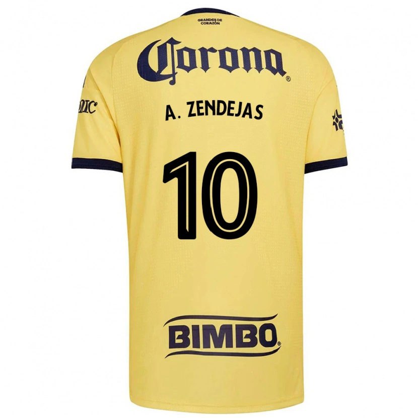 Danxen Donna Maglia Álex Zendejas #10 Giallo Rosso Nero Kit Gara Home 2026/27 Maglietta