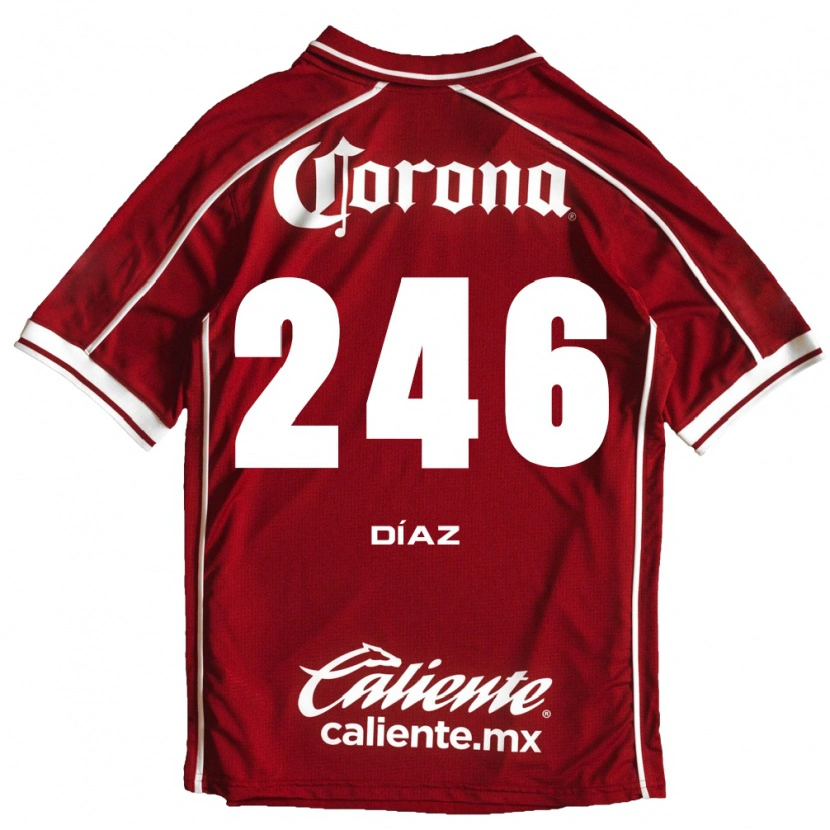 Danxen Donna Maglia César Díaz #246 Bianco Rosso Kit Gara Home 2026/27 Maglietta