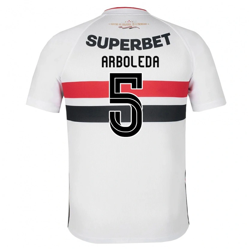 Danxen Donna Maglia Robert Arboleda #5 Bianco Rosso Nero Kit Gara Home 2026/27 Maglietta