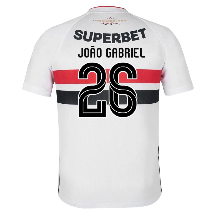 Danxen Donna Maglia João Gabriel #26 Bianco Rosso Nero Kit Gara Home 2026/27 Maglietta