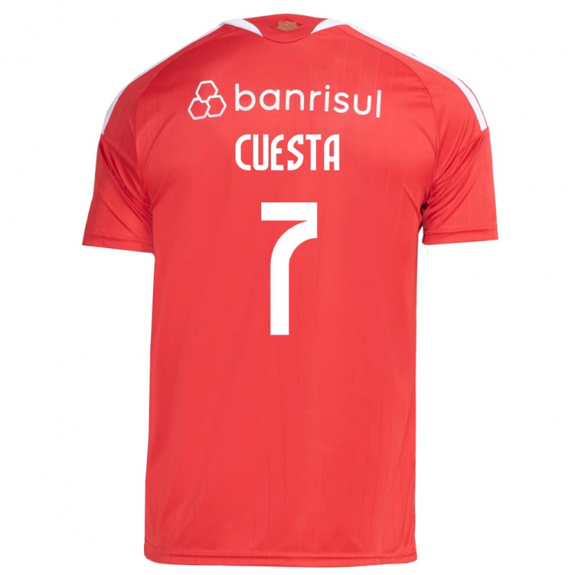 Danxen Donna Maglia Juan Manuel Cuesta #7 Rosso Bianco Kit Gara Home 2026/27 Maglietta