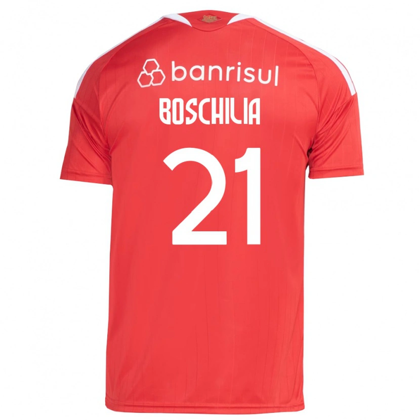 Danxen Donna Maglia Gabriel Boschilia #21 Rosso Bianco Kit Gara Home 2026/27 Maglietta