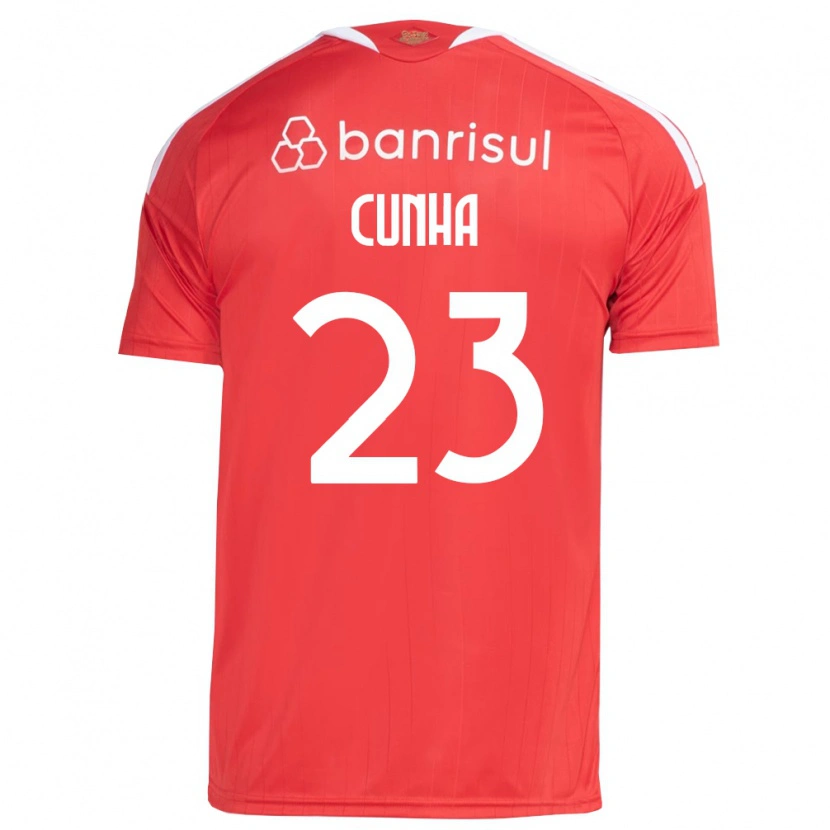 Danxen Donna Maglia Matheus Cunha #23 Rosso Bianco Kit Gara Home 2026/27 Maglietta