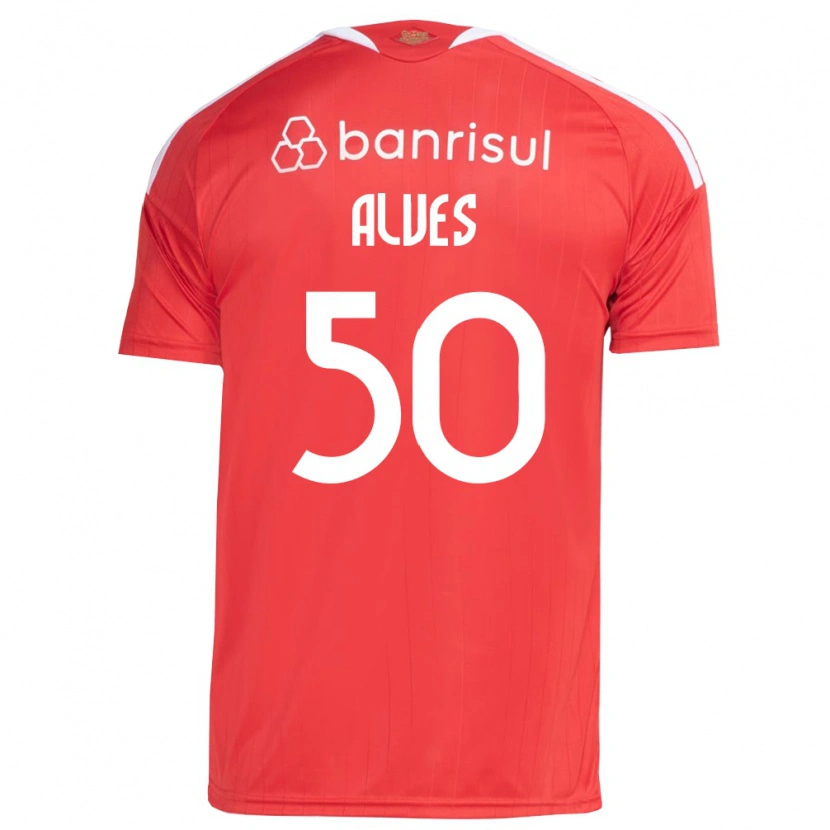 Danxen Donna Maglia Kauan Alves #50 Rosso Bianco Kit Gara Home 2026/27 Maglietta