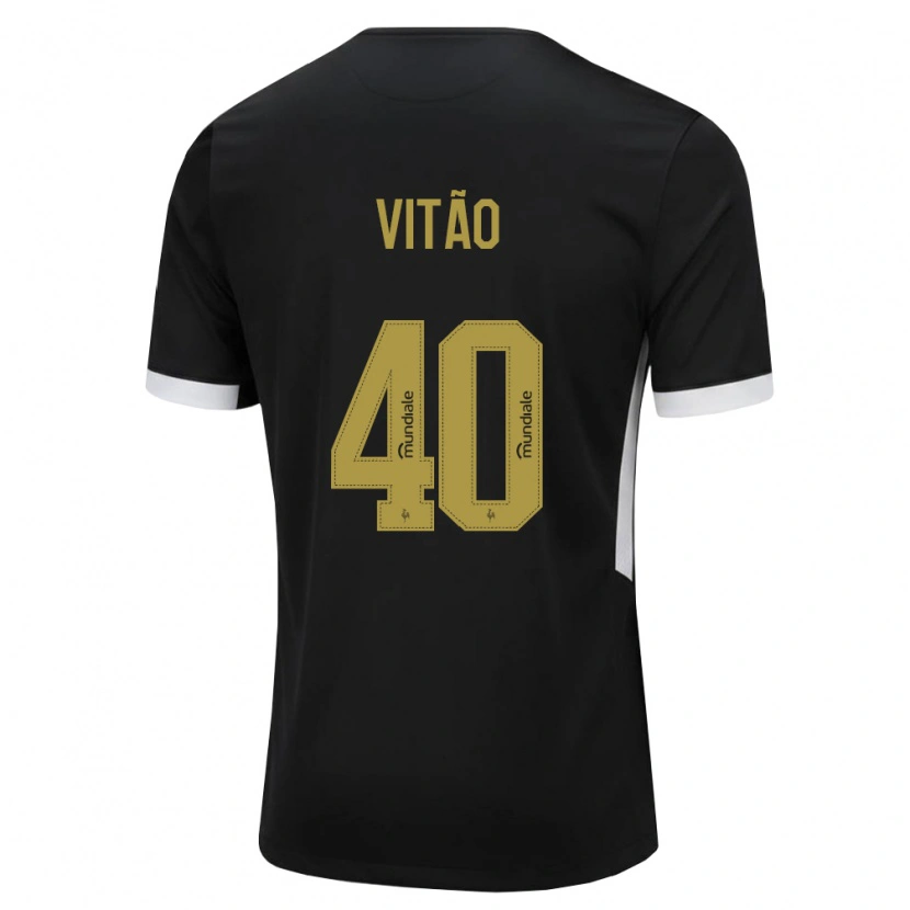 Danxen Donna Maglia Vitão #40 Nero Bianco Giallo Kit Gara Home 2026/27 Maglietta