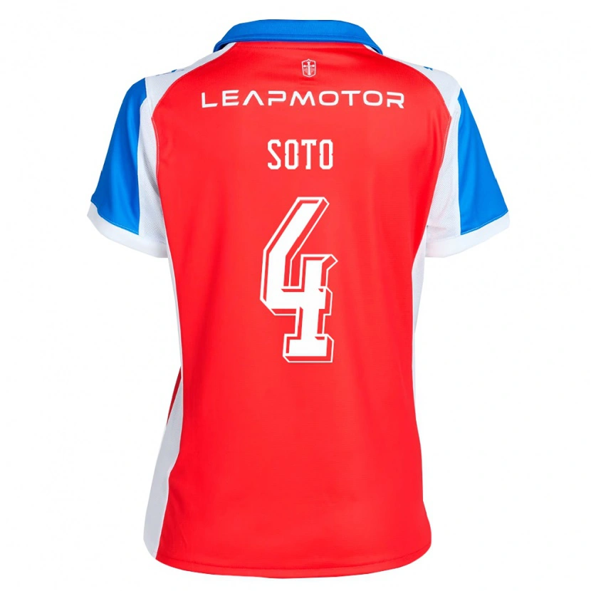 Danxen Donna Maglia Guillermo Soto #4 Rosso Blu Kit Gara Away 2026/27 Maglietta
