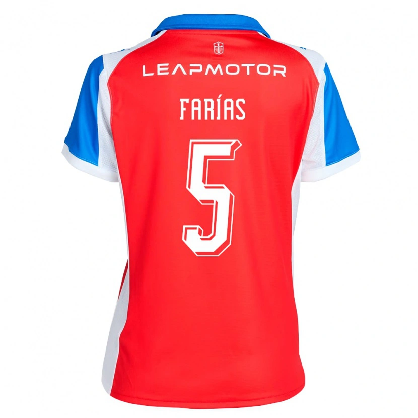Danxen Donna Maglia Agustín Farías #5 Rosso Blu Kit Gara Away 2026/27 Maglietta