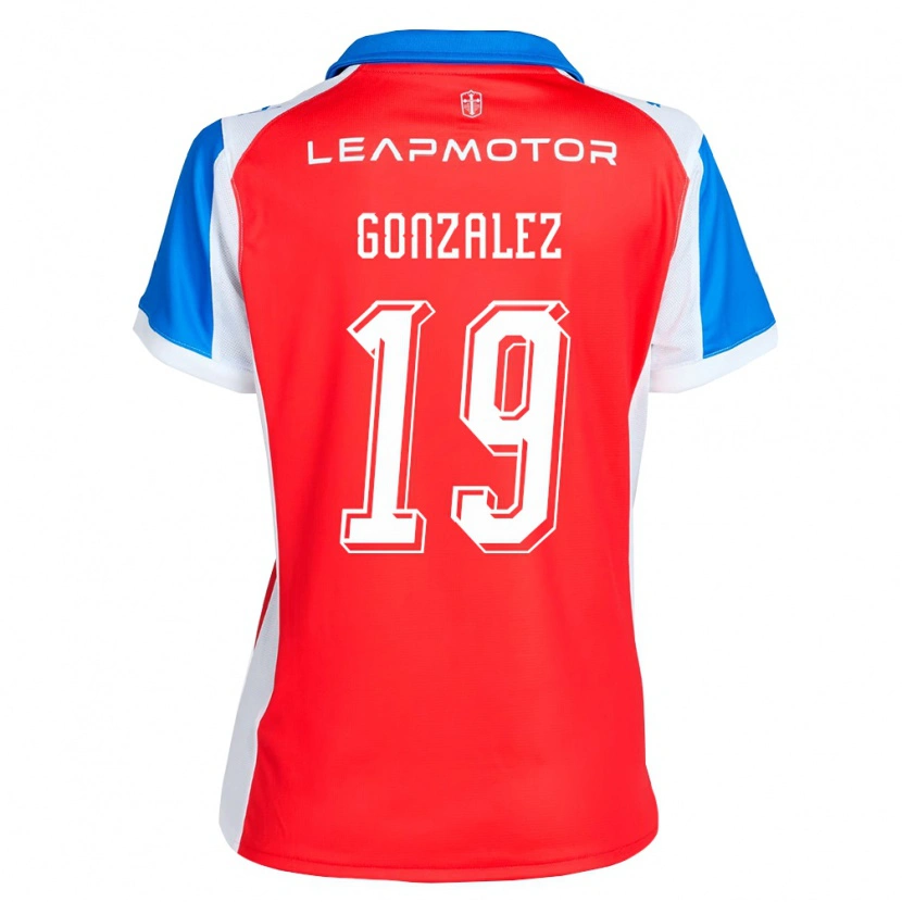 Danxen Donna Maglia Bryan González #19 Rosso Blu Kit Gara Away 2026/27 Maglietta