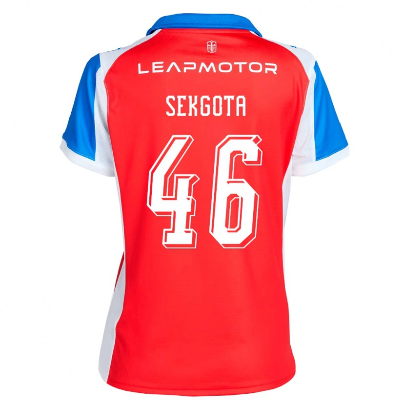 Danxen Donna Maglia Jeffrey Sekgota #46 Rosso Blu Kit Gara Away 2026/27 Maglietta