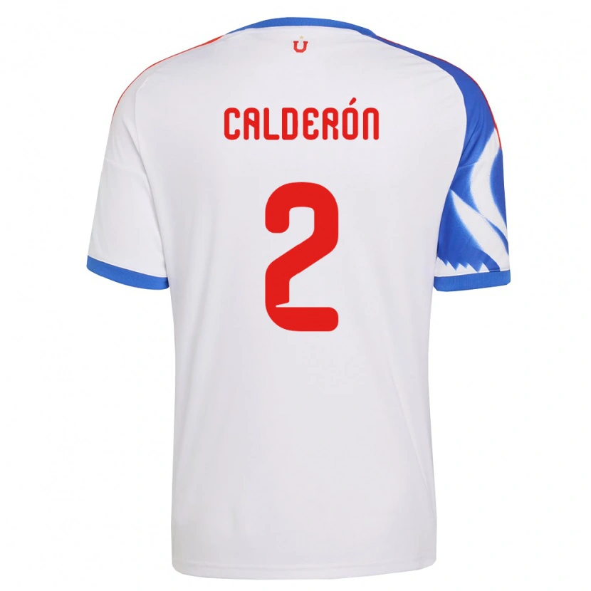 Danxen Donna Maglia Franco Calderón #2 Bianco Blu Navy Kit Gara Away 2026/27 Maglietta