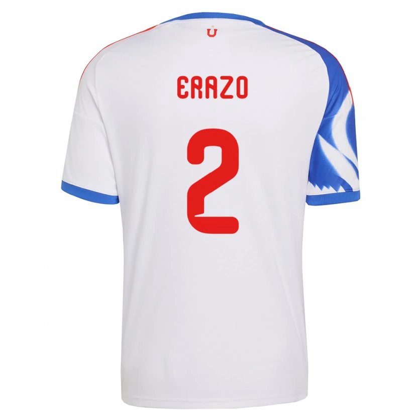 Danxen Donna Maglia Dylan Erazo #2 Bianco Blu Navy Kit Gara Away 2026/27 Maglietta