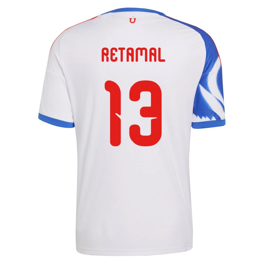 Danxen Donna Maglia David Retamal #13 Bianco Blu Navy Kit Gara Away 2026/27 Maglietta