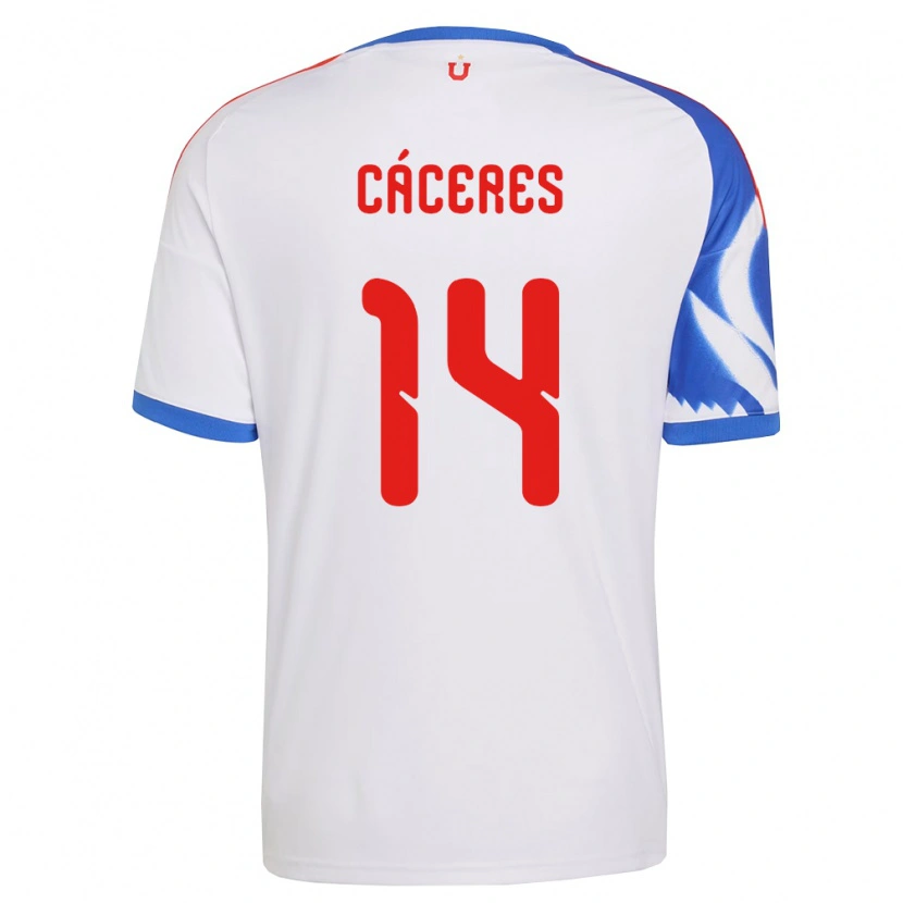 Danxen Donna Maglia Franco Cáceres #14 Bianco Blu Navy Kit Gara Away 2026/27 Maglietta