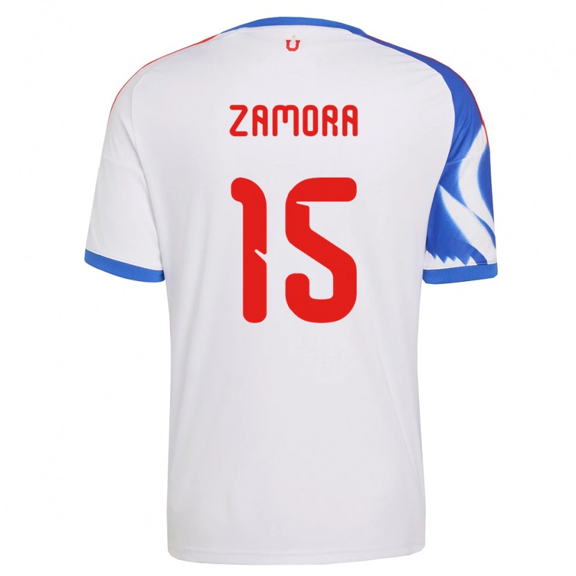 Danxen Donna Maglia Daniela Zamora #15 Bianco Blu Navy Kit Gara Away 2026/27 Maglietta