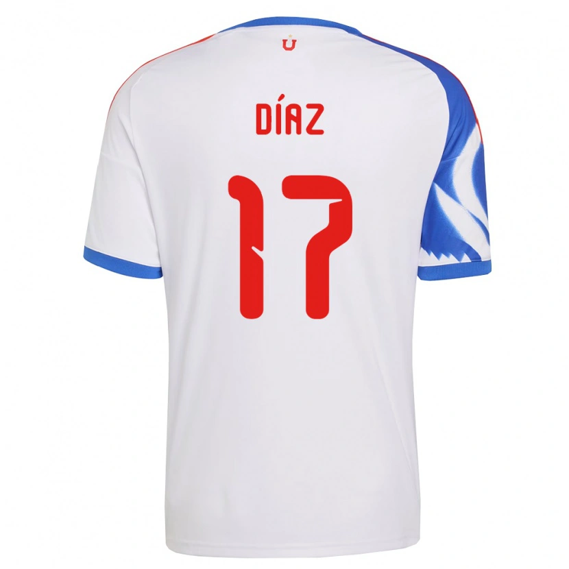 Danxen Donna Maglia Benjamín Díaz #17 Bianco Blu Navy Kit Gara Away 2026/27 Maglietta