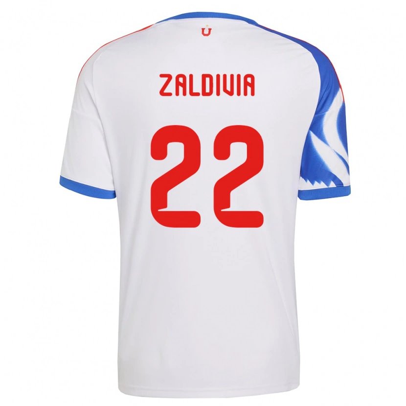 Danxen Donna Maglia Matías Zaldivia #22 Bianco Blu Navy Kit Gara Away 2026/27 Maglietta