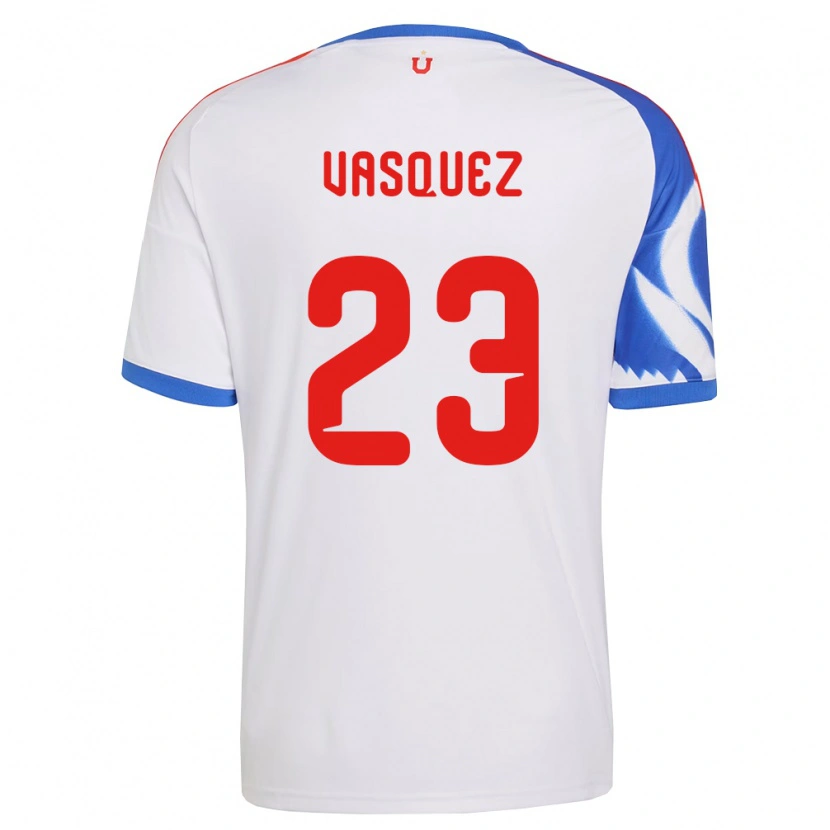 Danxen Donna Maglia Ignacio Vásquez #23 Bianco Blu Navy Kit Gara Away 2026/27 Maglietta