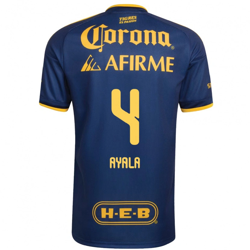 Danxen Donna Maglia Hugo Ayala #4 Blu Reale Giallo Kit Gara Away 2026/27 Maglietta