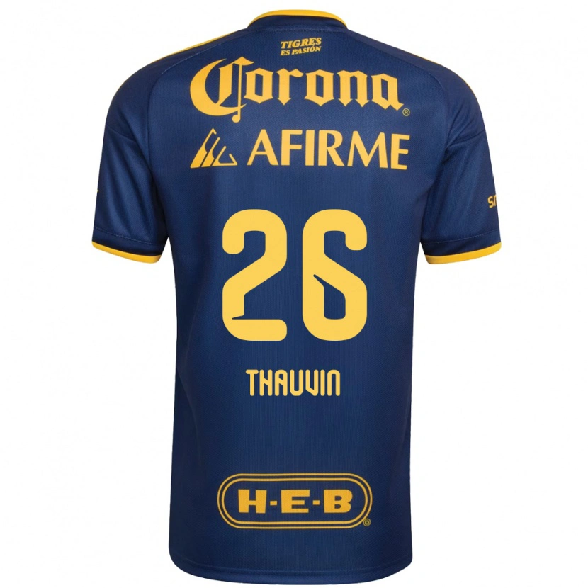 Danxen Donna Maglia Florian Thauvin #26 Blu Reale Giallo Kit Gara Away 2026/27 Maglietta